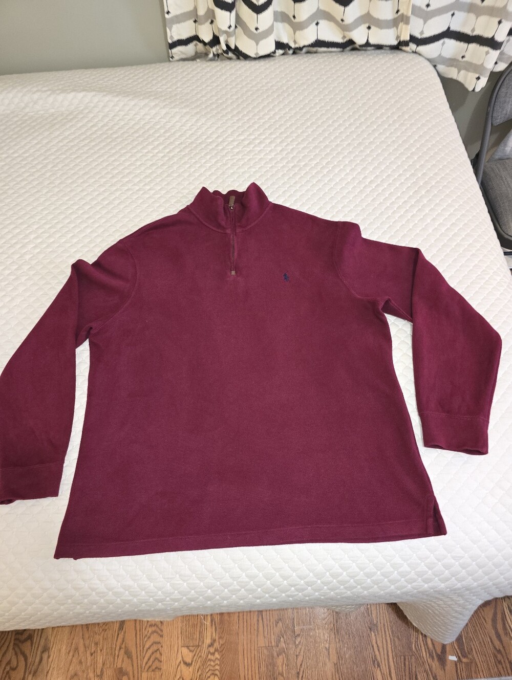 XL- Ralph Lauren Men’s Burgandy Half-Zip Pullover Sweater. (PRISTINE CONDITION)